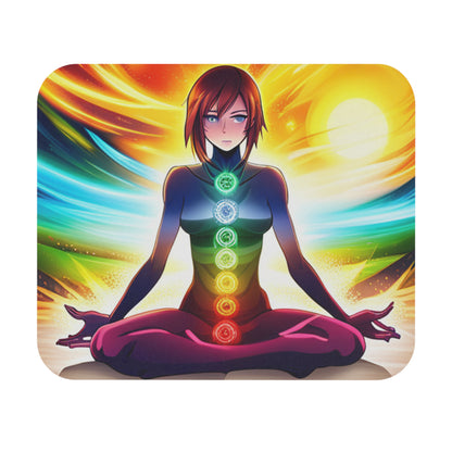Mouse Pad (Rectangle) - Meditating anime woman