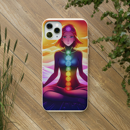 Biodegradable Phone Cases - Anime meditating woman