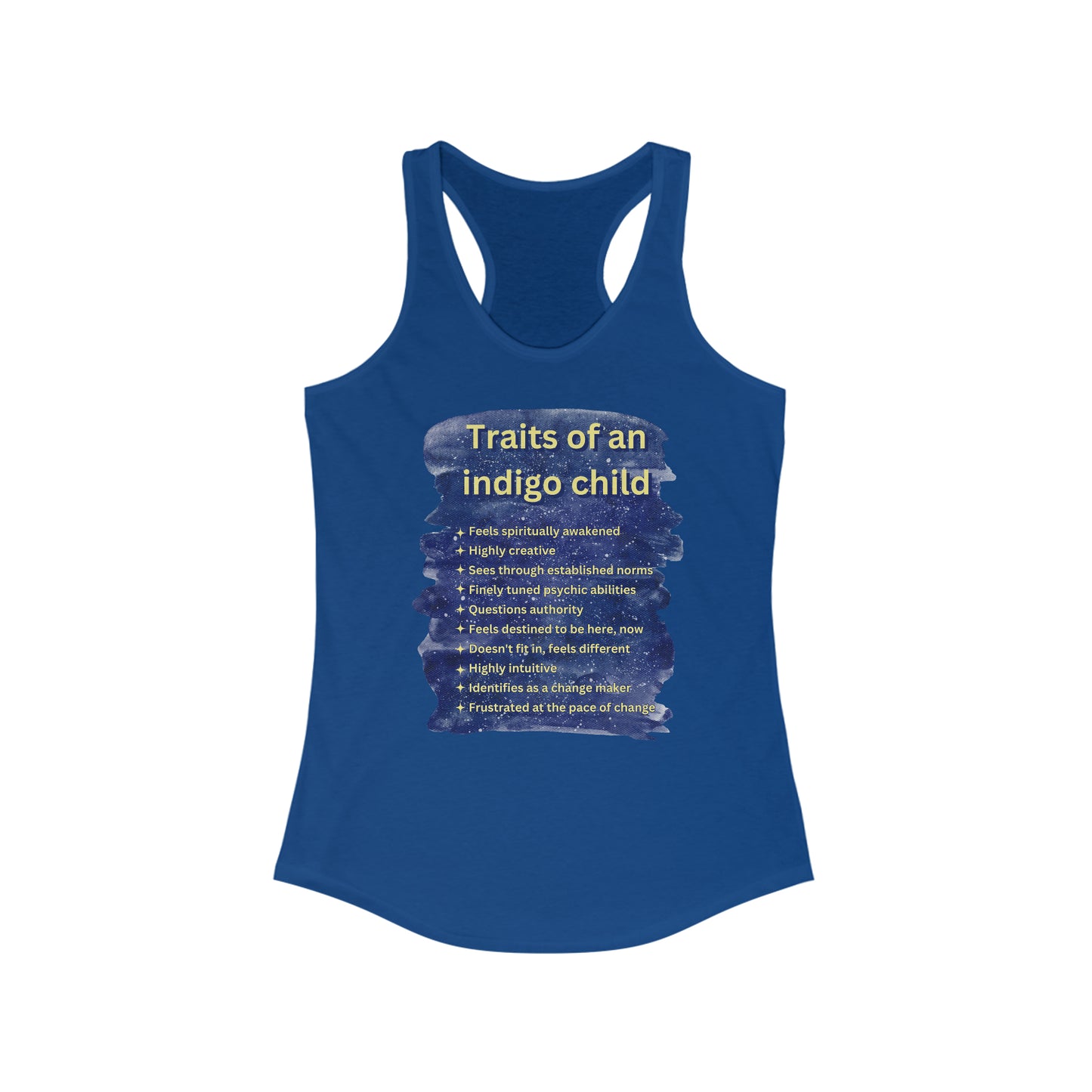 Women's Ideal Racerback Tank - Traits of an Indigo Child