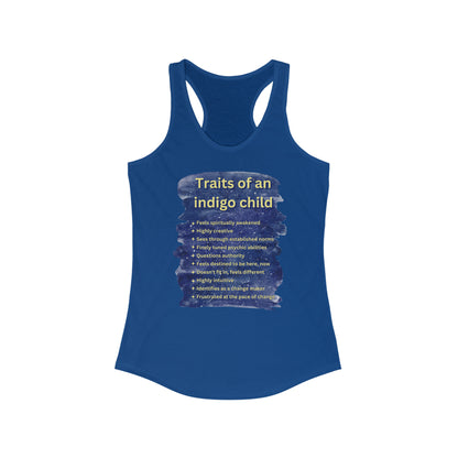Women's Ideal Racerback Tank - Traits of an Indigo Child