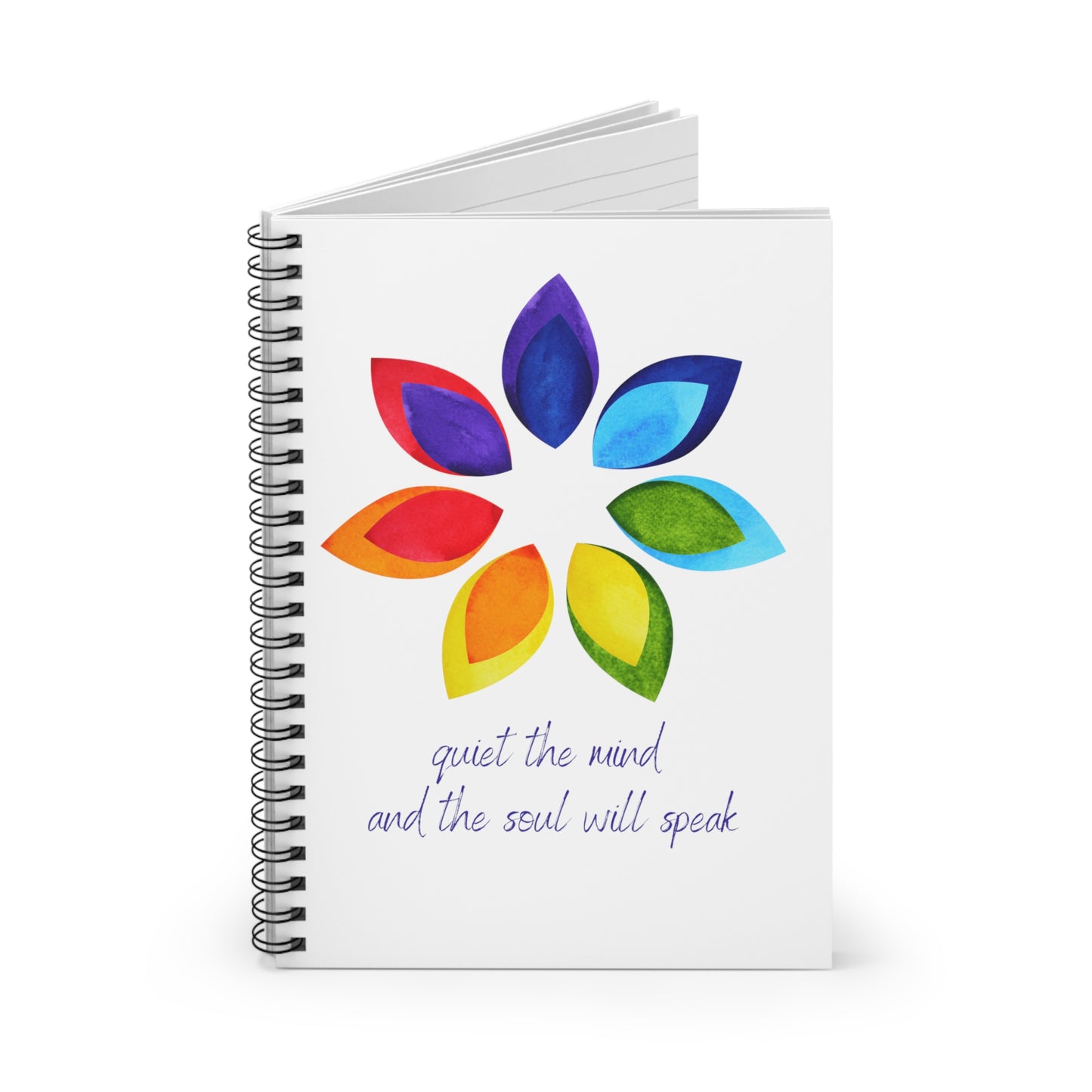 Spiral Notebook - Ruled Line - Rainbow Flower