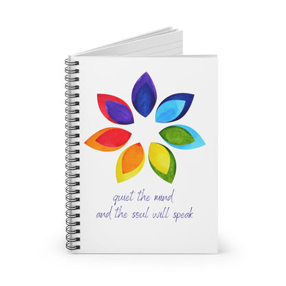 Spiral Notebook - Ruled Line - Rainbow Flower
