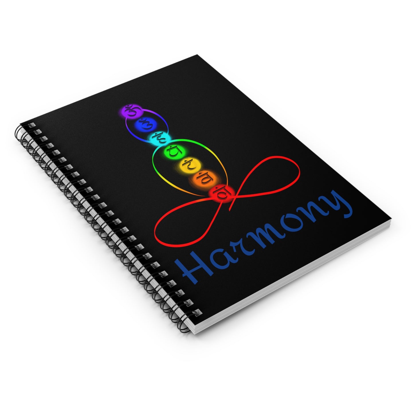 Spiral Notebook - Ruled Line - Chakra over outlined body - harmony