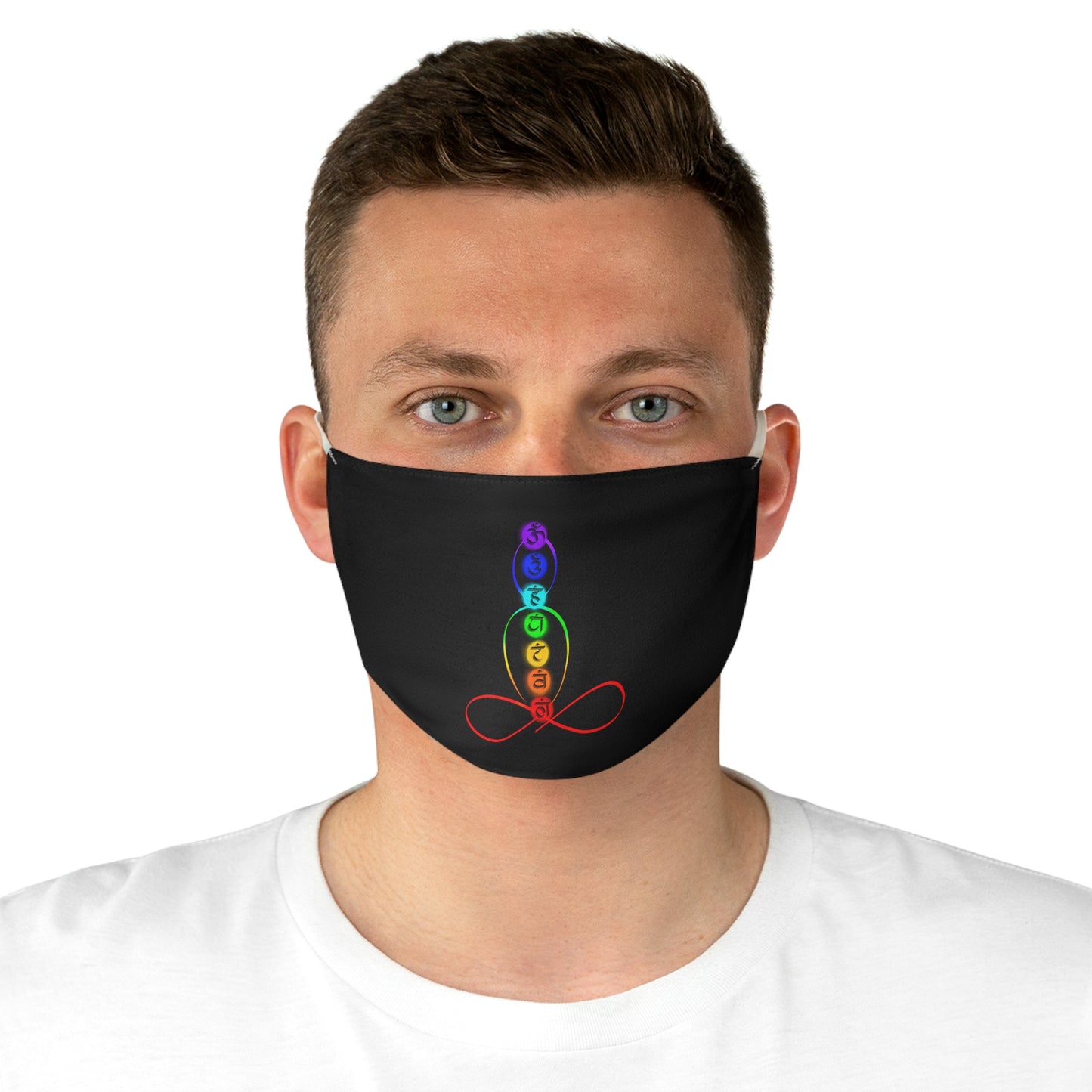 Fabric Face Mask with chakra on outlined body