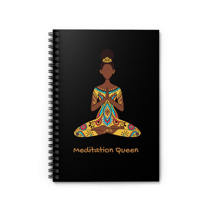 Spiral Notebook - Ruled Line - African American Meditation Queen
