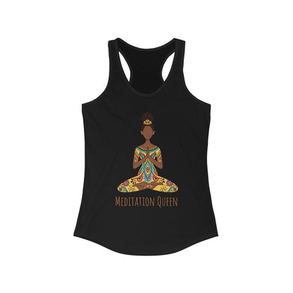 Women's Ideal Racerback Tank - African American Meditation Queen