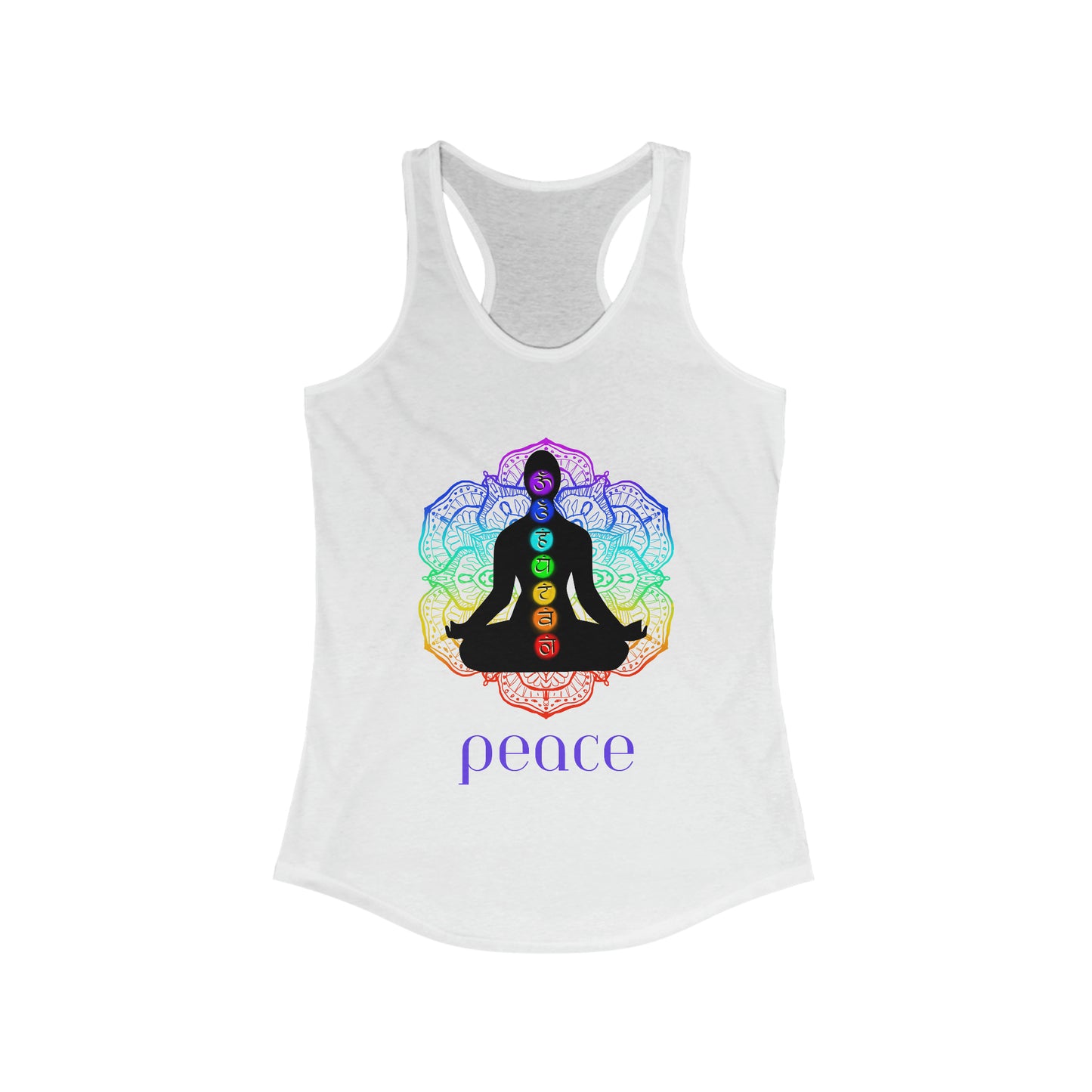 Women's Ideal Racerback Tank - Lotus Chakra - Peace