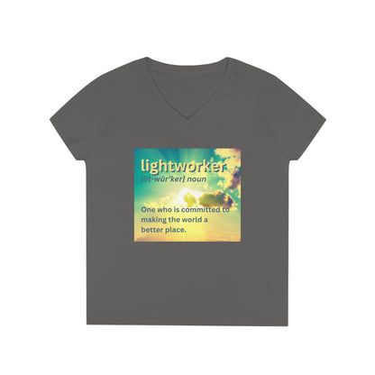 Ladies' V-Neck T-Shirt Slim Fit - Lightworker Definition