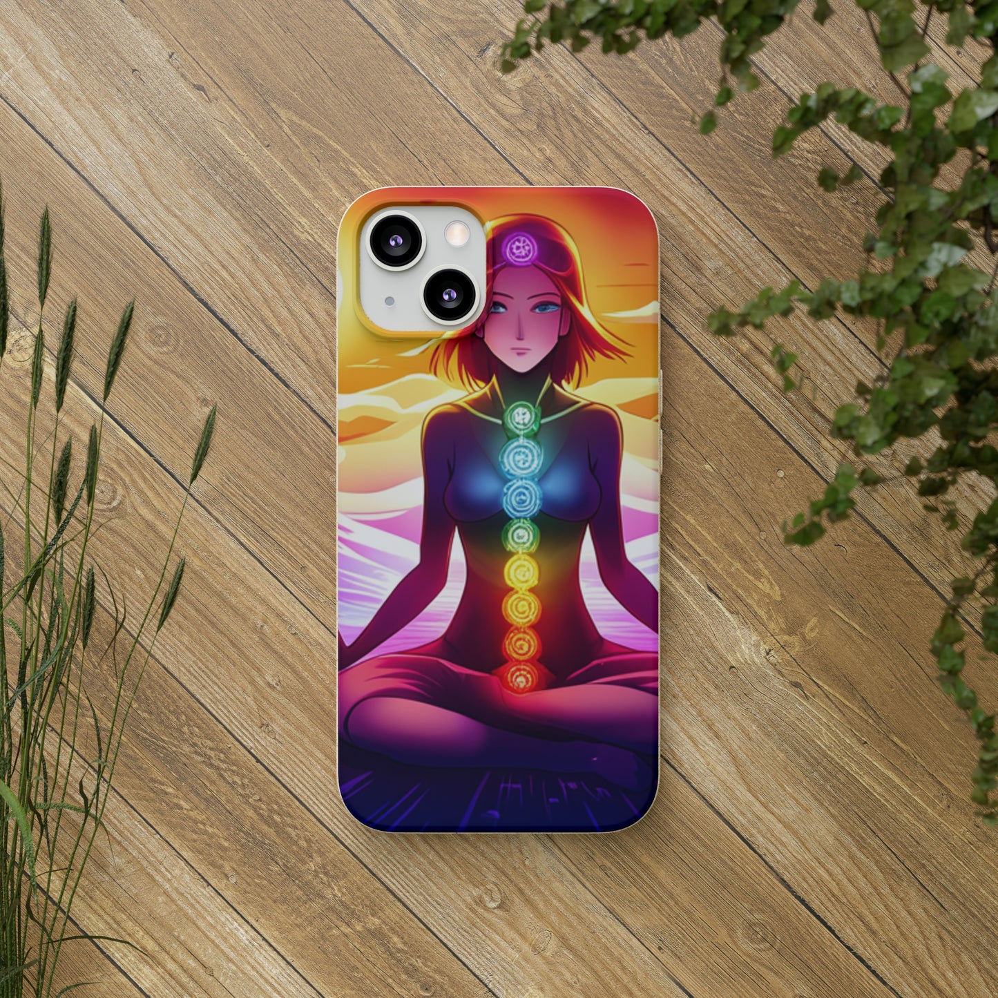 Biodegradable Phone Cases - Anime meditating woman