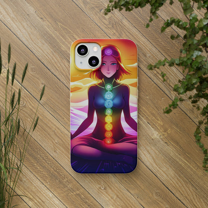 Biodegradable Phone Cases - Anime meditating woman