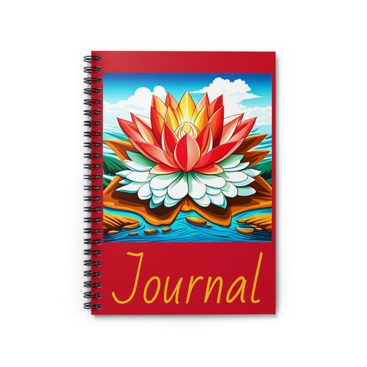 Spiral Notebook - Ruled Line - Lotus flower