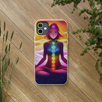 Biodegradable Phone Cases - Anime meditating woman