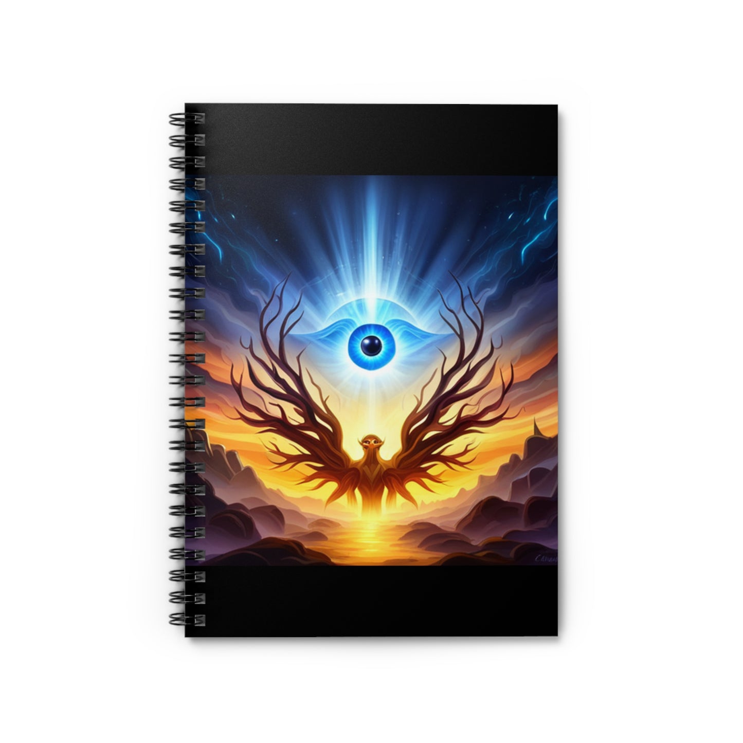 Spiral Notebook - Ruled Line - Mystic eye and winged beast
