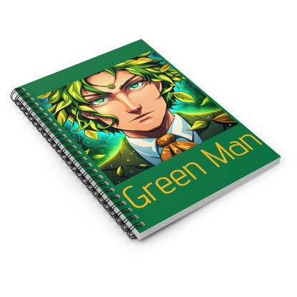 Spiral Notebook - Ruled Line - Green Man anime