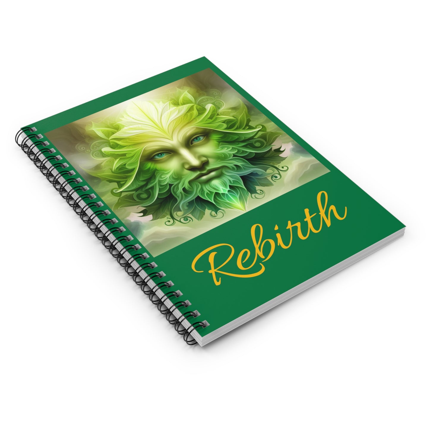 Spiral Notebook - Ruled Line - Green Man - rebirth