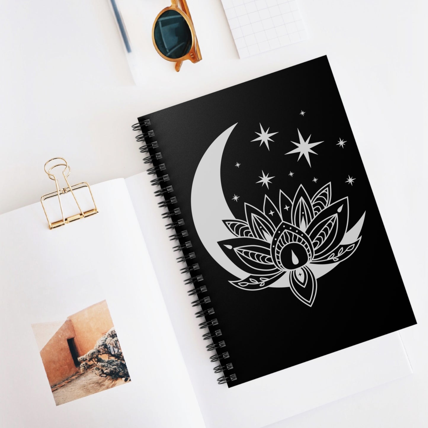 Spiral Notebook - Ruled Line - Lotus Moon