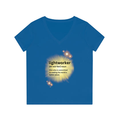 Women's Eco-Friendly V-Neck T-Shirt - lightworker defined sunburst