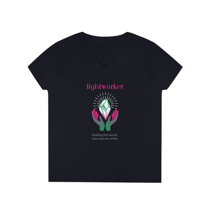 Ladies' V-Neck T-Shirt Slim Fit - Lightworker