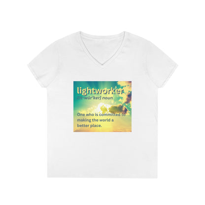 Ladies' V-Neck T-Shirt Slim Fit - Lightworker Definition