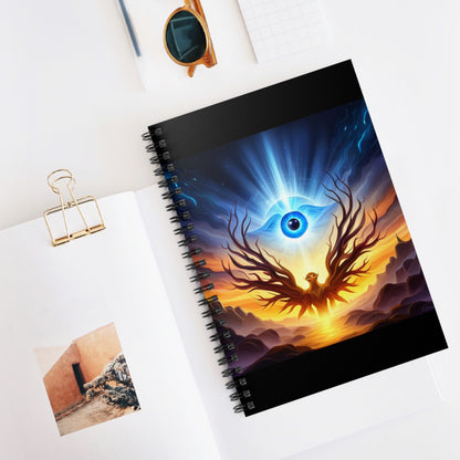 Spiral Notebook - Ruled Line - Mystic eye and winged beast