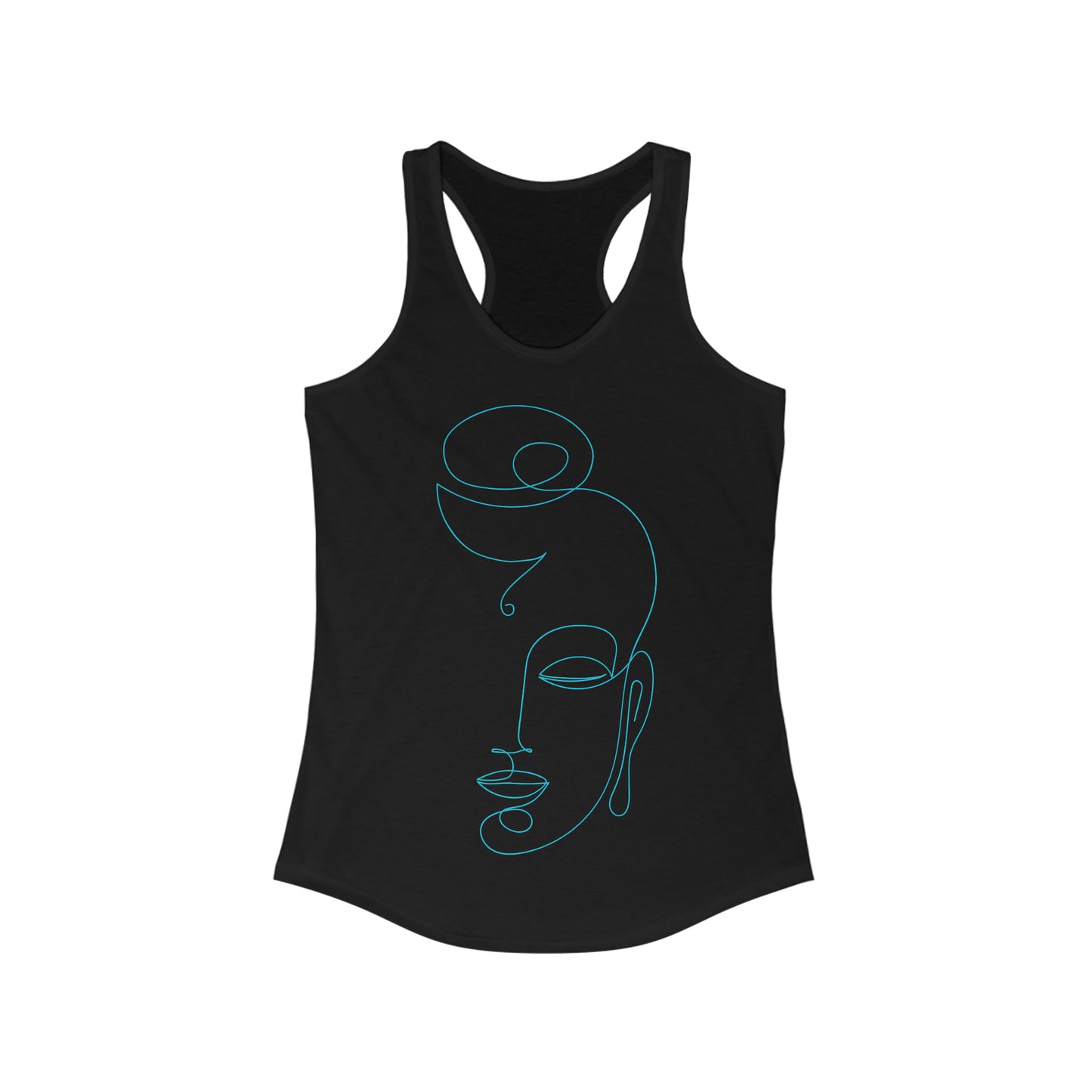 Women's Ideal Racerback Tank - Buddha abstract outline