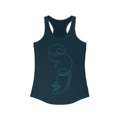 Women's Ideal Racerback Tank - Buddha abstract outline