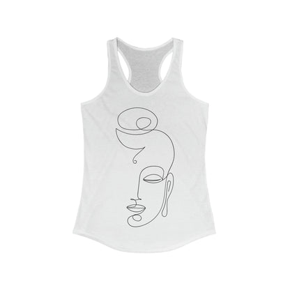 Women's Ideal Racerback Tank - Buddha abstract outline