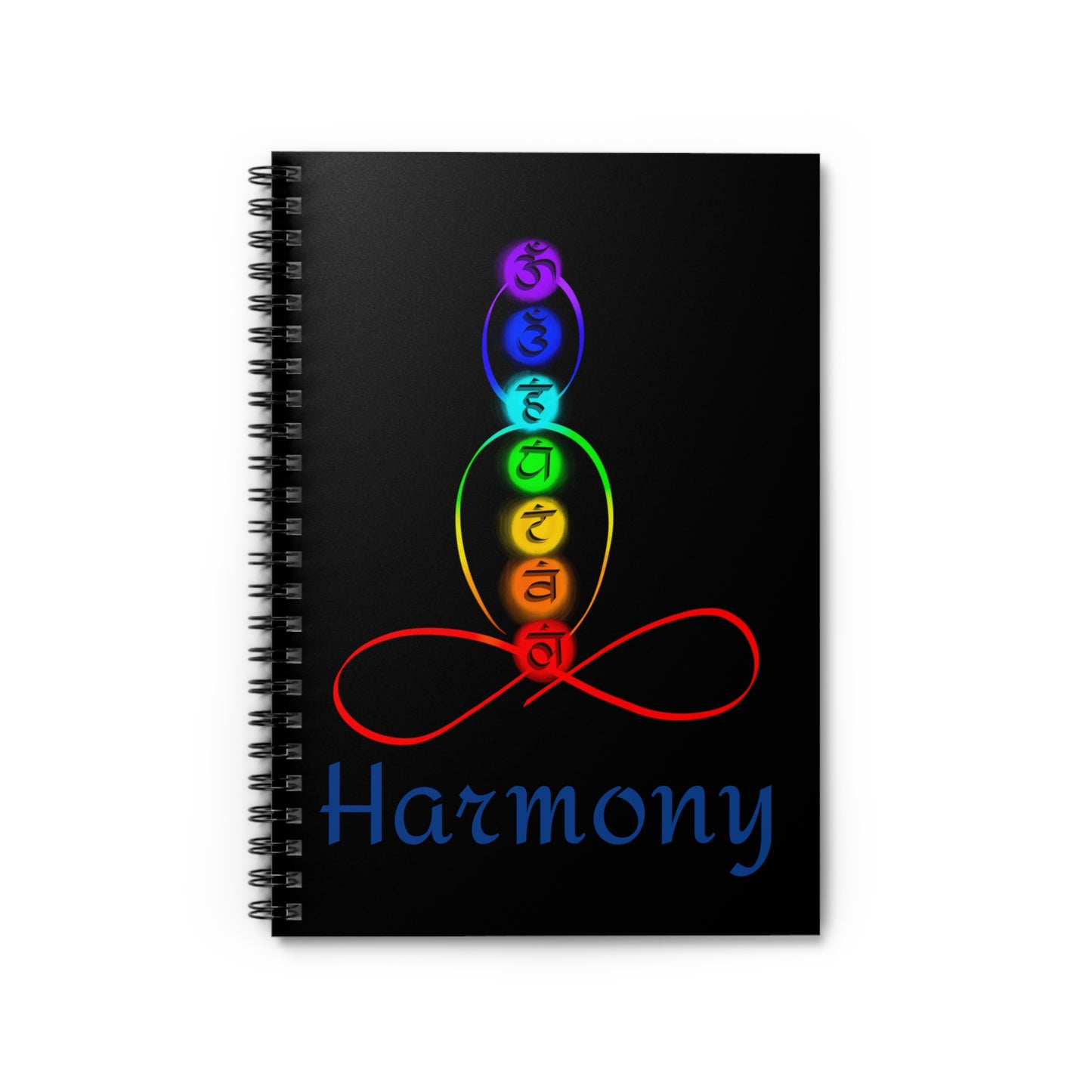 Spiral Notebook - Ruled Line - Chakra over outlined body - harmony