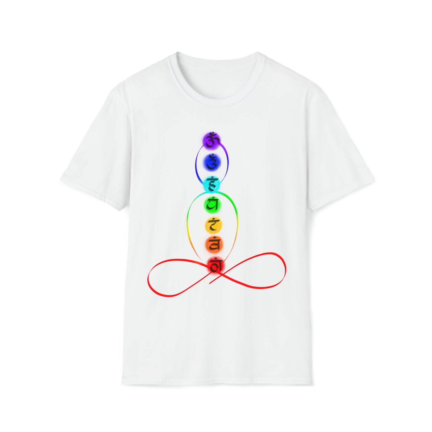 T-Shirt - Colorful Chakra on body outline