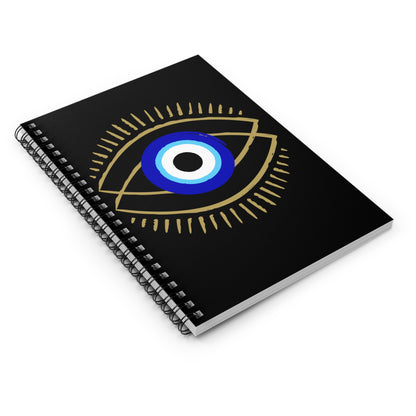 Spiral Notebook - Ruled Line - Evil Eye Protection Symbol
