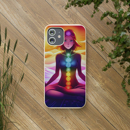 Biodegradable Phone Cases - Anime meditating woman
