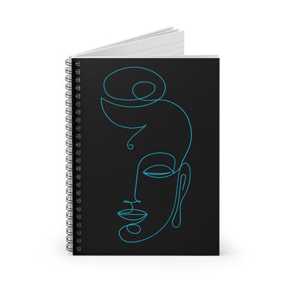 Spiral Notebook - Ruled Line - Buddha outline