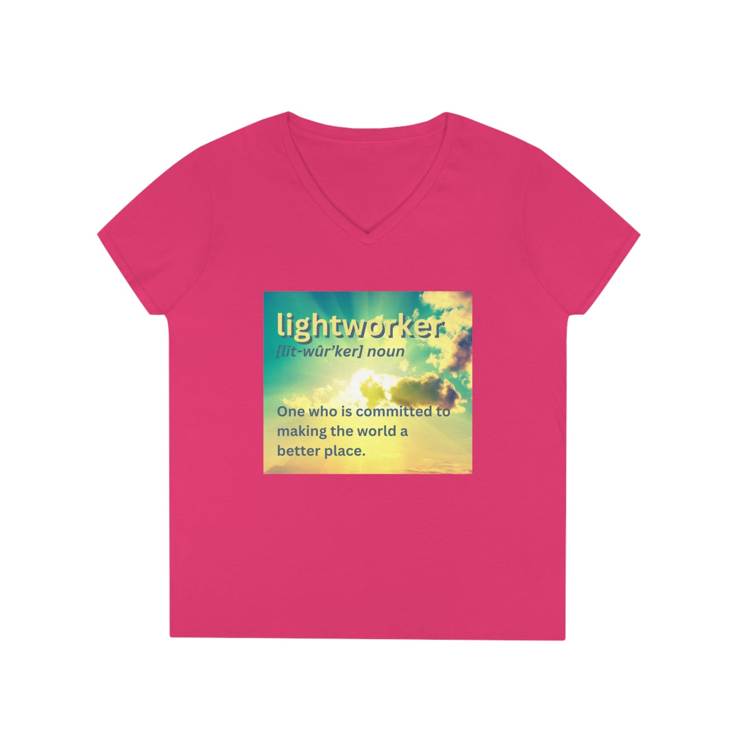 Ladies' V-Neck T-Shirt Slim Fit - Lightworker Definition