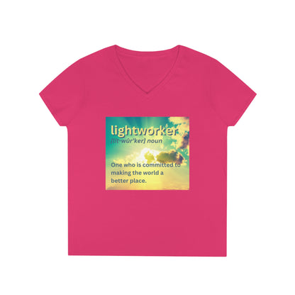 Ladies' V-Neck T-Shirt Slim Fit - Lightworker Definition