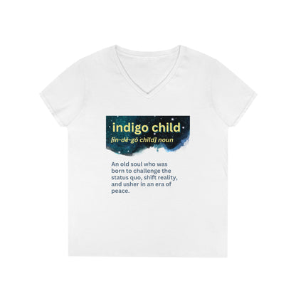 Ladies' V-Neck T-Shirt Slim Fit - Indigo Child