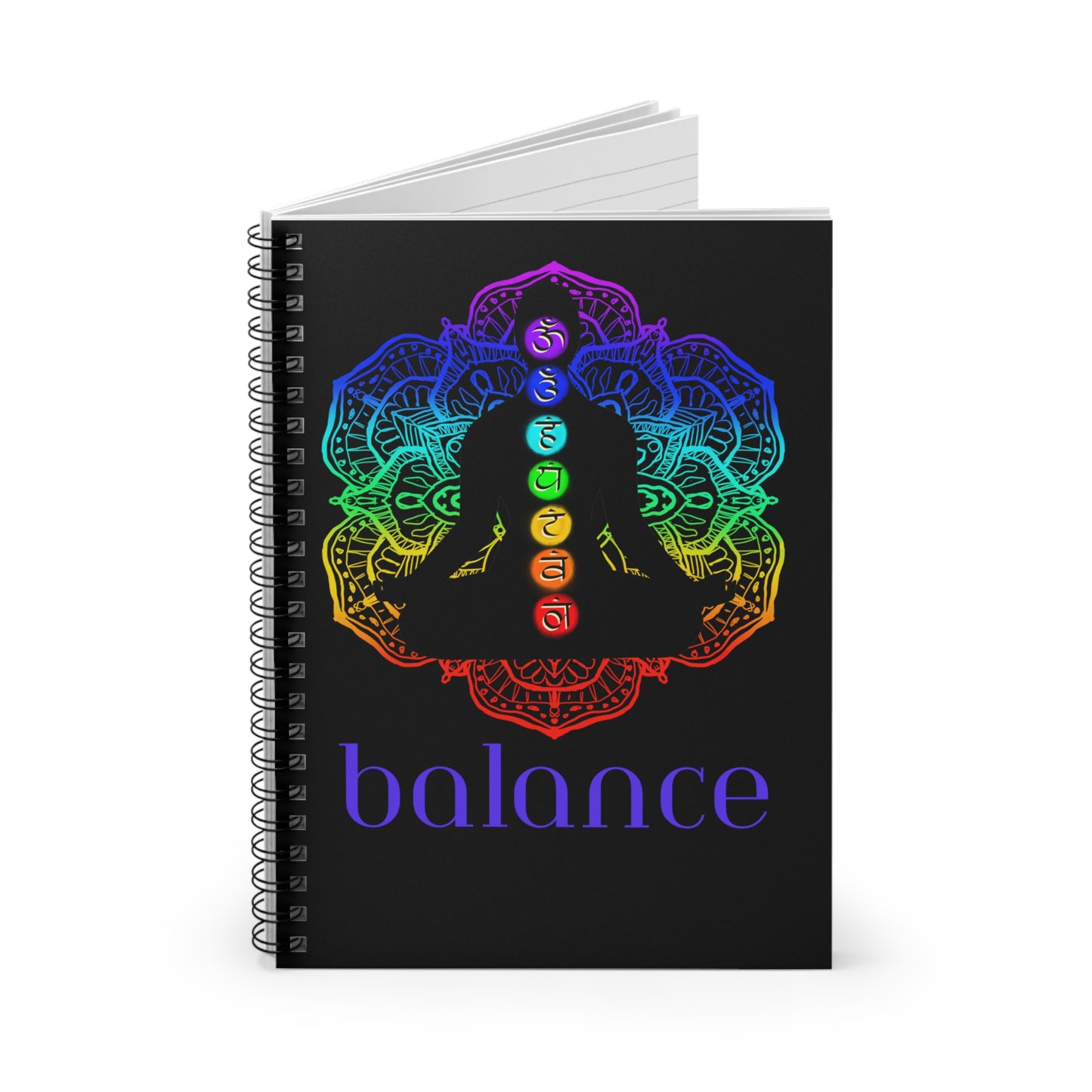 Spiral Notebook - Ruled Line - Chakra Lotus - Balance