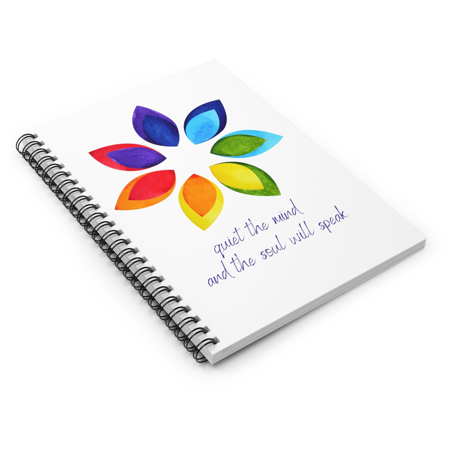 Spiral Notebook - Ruled Line - Rainbow Flower