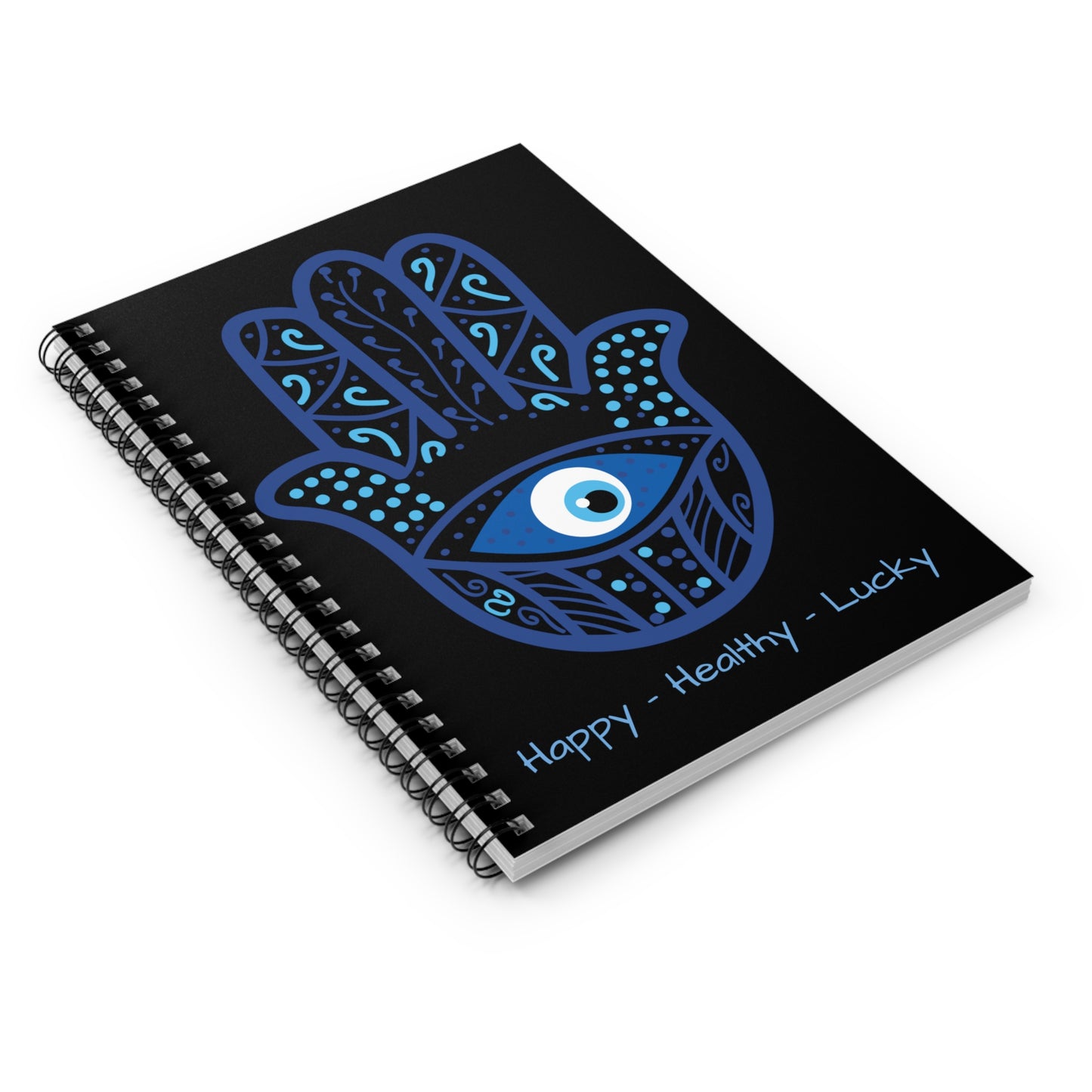 Spiral Notebook - Ruled Line - Hand of Fatima - Hamsa - Happy - Healthy - Lucky