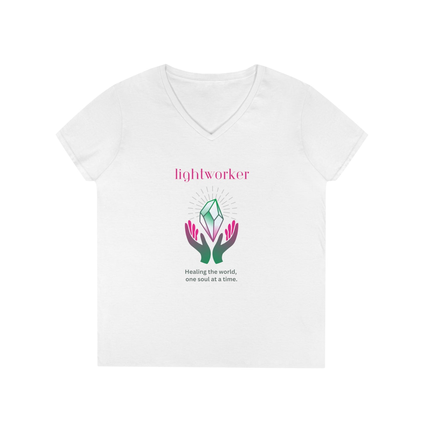 Ladies' V-Neck T-Shirt Slim Fit - Lightworker