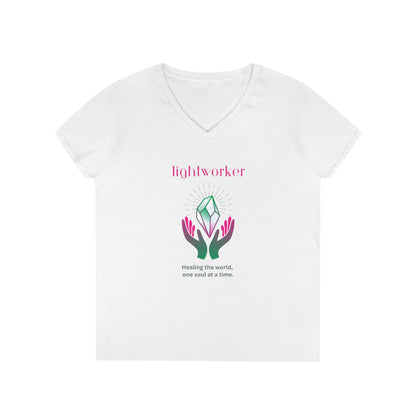 Ladies' V-Neck T-Shirt Slim Fit - Lightworker