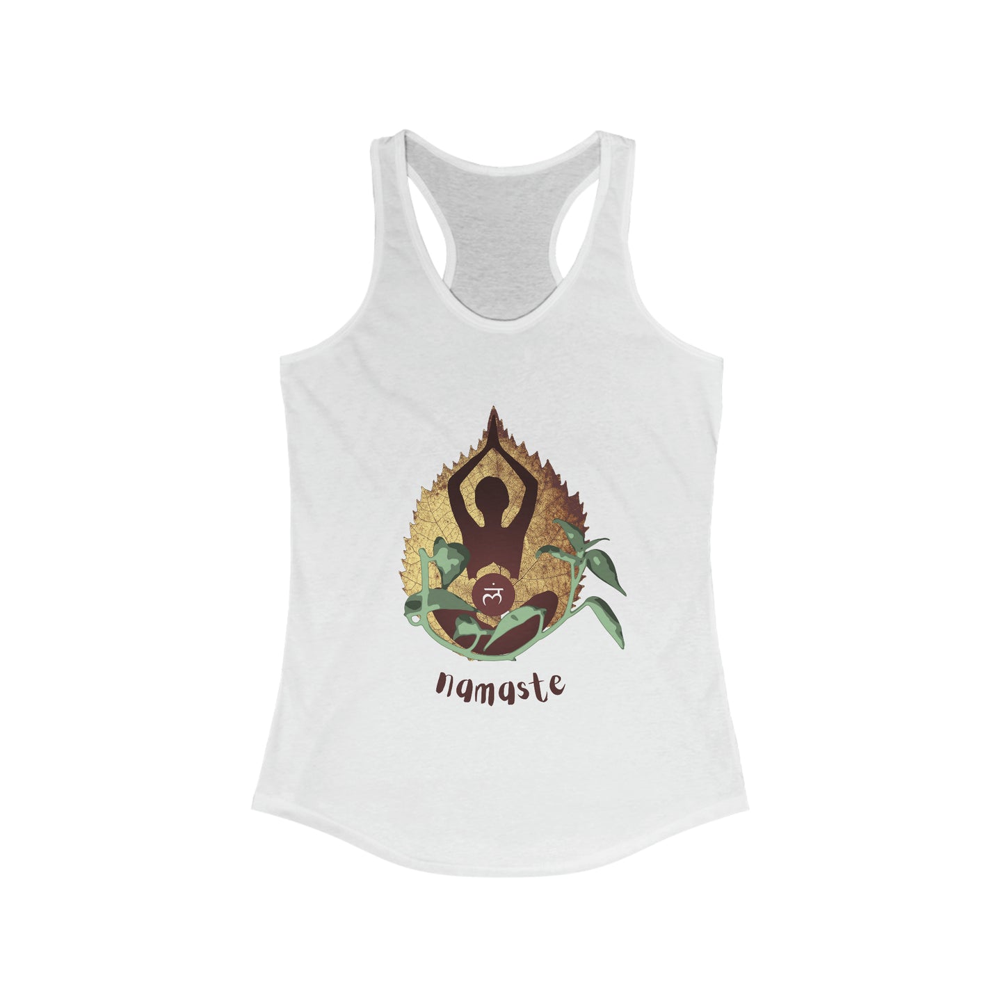 Women's Ideal Racerback Tank - Meditation pose - namaste