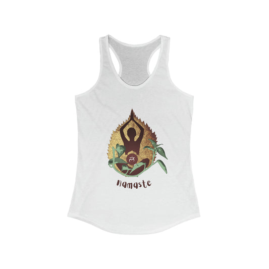 Women's Ideal Racerback Tank - Meditation pose - namaste