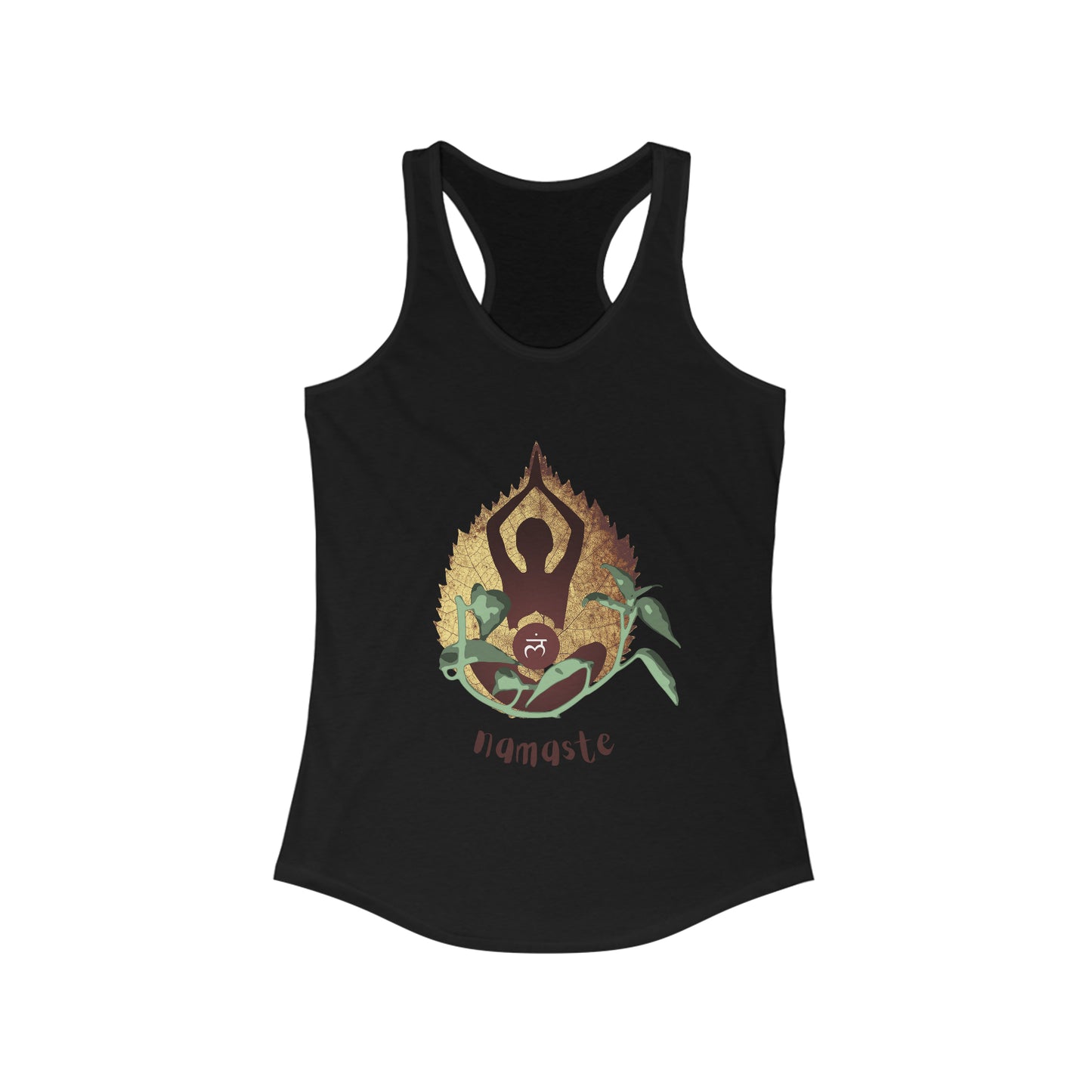 Women's Ideal Racerback Tank - Meditation pose - namaste