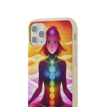 Biodegradable Phone Cases - Anime meditating woman