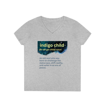 Ladies' V-Neck T-Shirt Slim Fit - Indigo Child