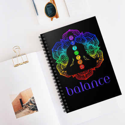 Spiral Notebook - Ruled Line - Chakra Lotus - Balance